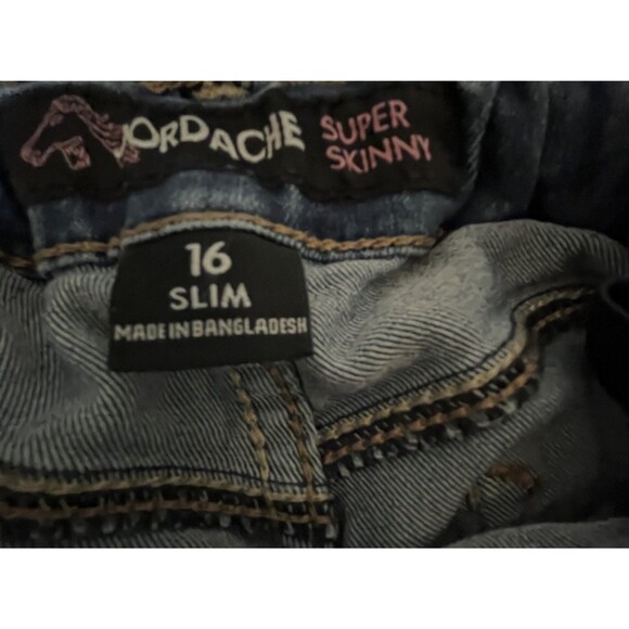 Jordache Super Skinny Jeans Adjustable Waist Stretch Denim Jeans Girl's 16 Slim - Picture 15 of 16